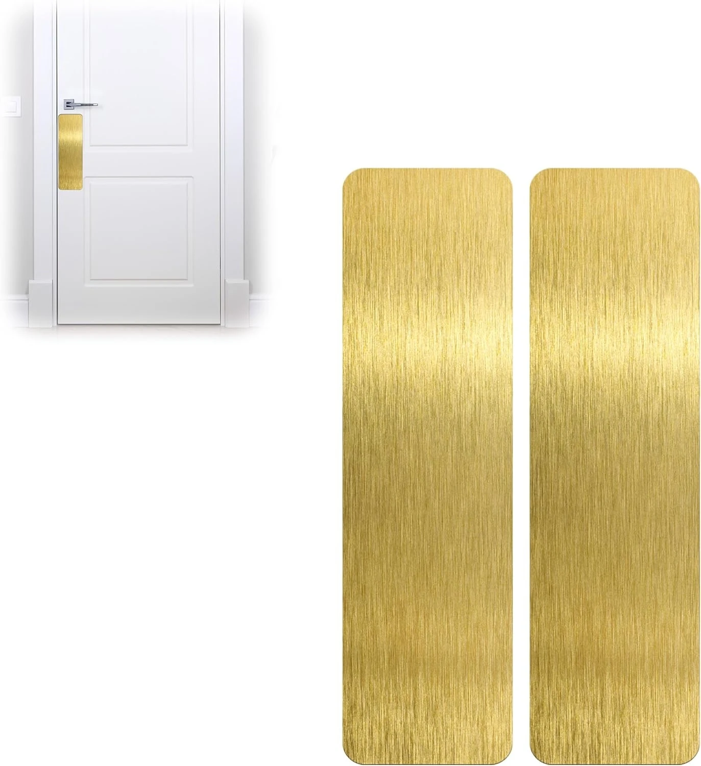 1pc 41X10cm Door Kick Plate,Self-Adhesive Stainless Steel Door Protector Plate, Anti-Scratch Door Guard Cover for Pet Scratching