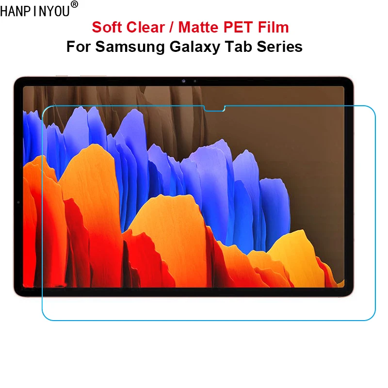 For Samsung Galaxy Tab S8 S7 FE Plus Lite Ultra Front Slim Soft PET Clear / Matte No Fingerprint Screen Protector Film