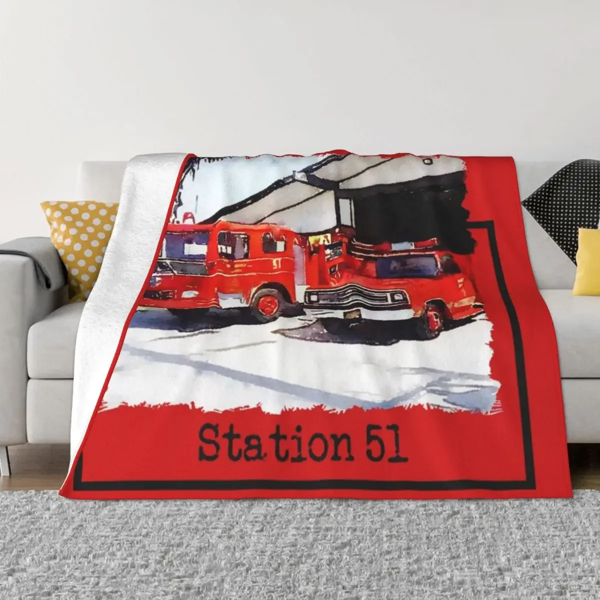 Fire Station 51, Emergency TV Show, Firetruck Throw Blanket Designers Sofa Throw Blankets For Baby Decorative Sofa Blankets