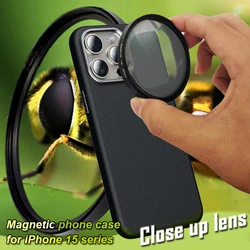 Universal Lens Close Up Macro Filter Kit 67MM Magnetic Attractable Leather Phone Case for Smartphone iphone Camera Photography