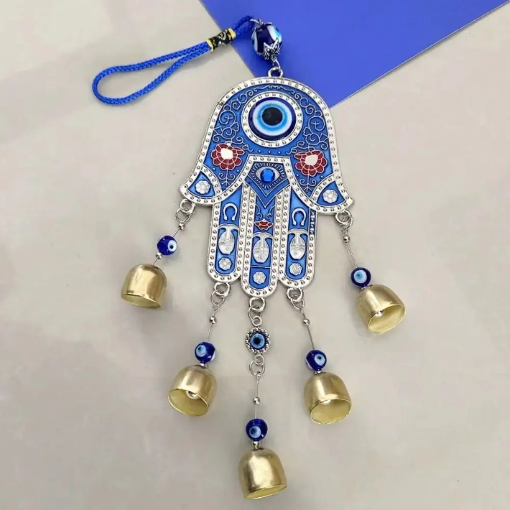 Wall Decoration Fatima Hand Wind Chimes Good Lucky Blessing Protection Blue Evil Eyes Pendant Hamsa Hand Hanging Ornaments