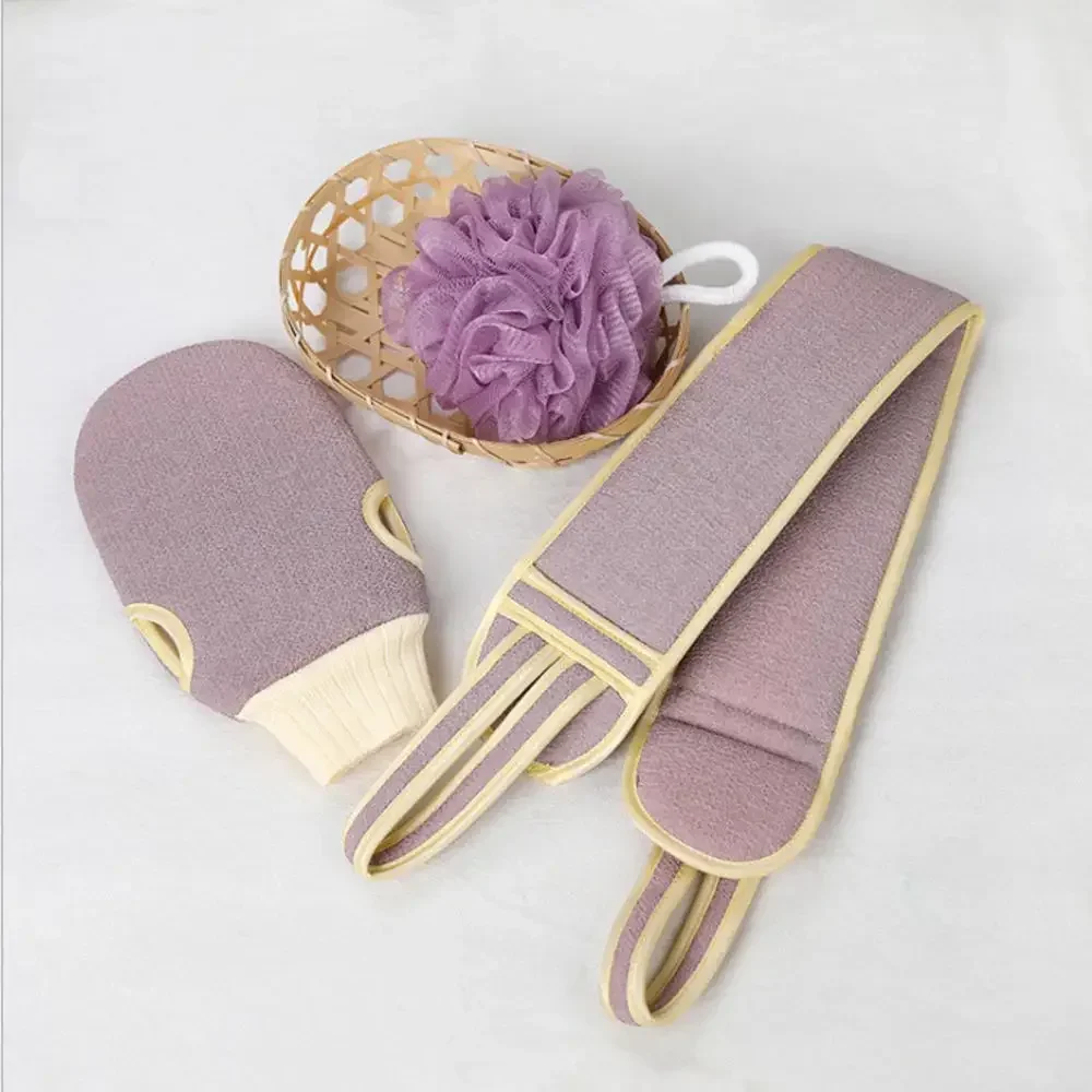 Body cleaning cloth, soft brush, home hotel bathroom shower ball, back scrubber set, skin scrub towel, bath gloves 3 pieces