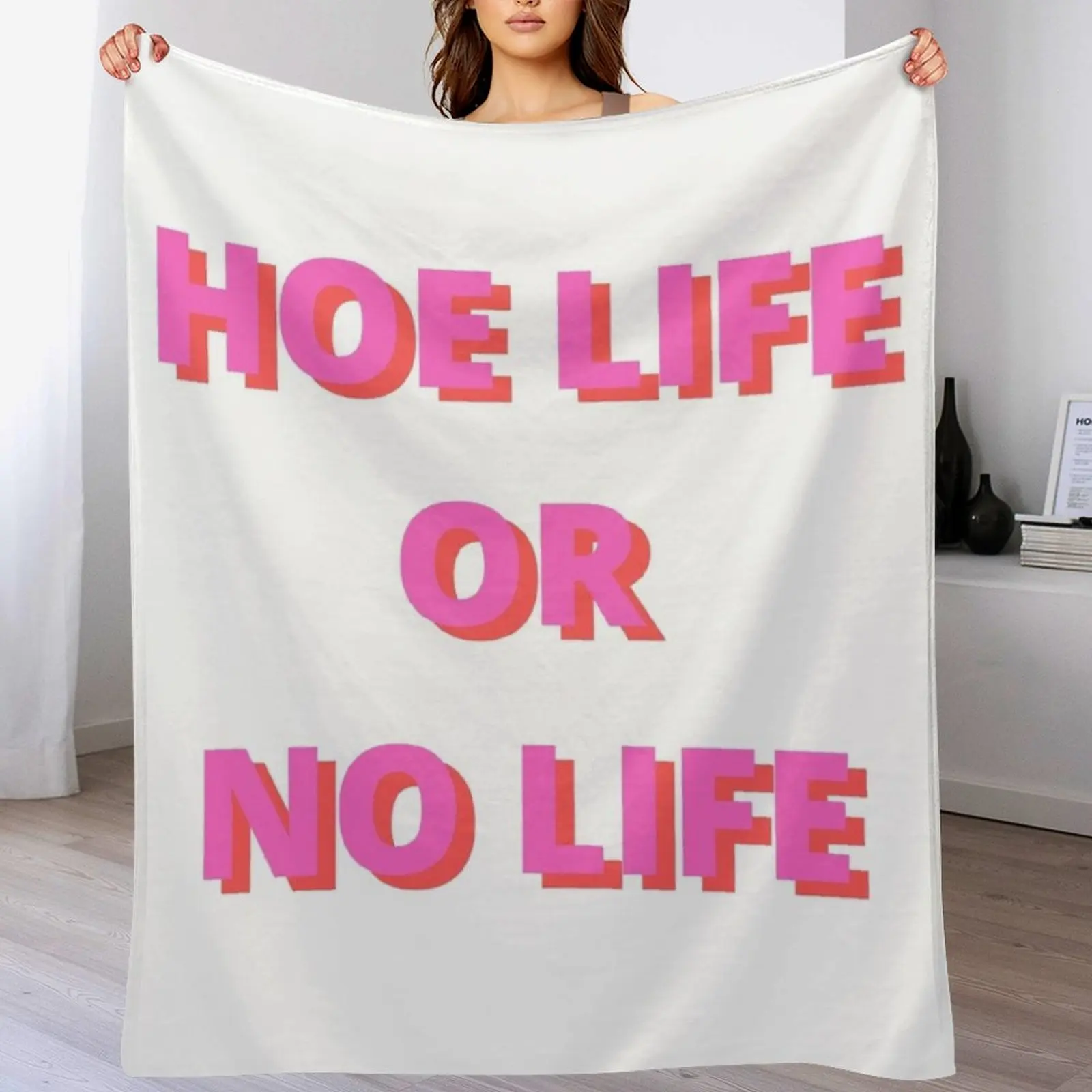 

Hoe Life Or No Life Throw Blanket Faux Fur Soft Warm Blanket for Bed