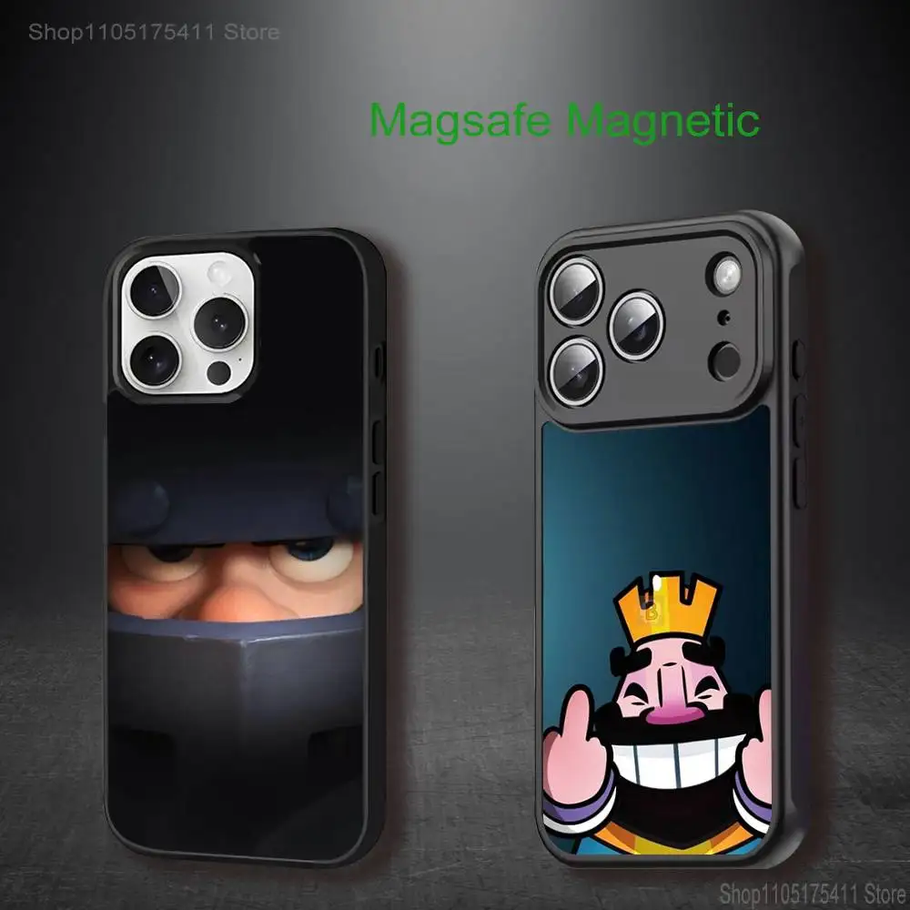 Чехол для телефона C-Clash R-Royale для iPhone 17,16,15,14,13,12,11, Pro, Max, Plus, Mini, SE4, E с магнитной беспроводной зарядкой Magsafe