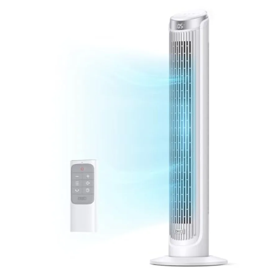

Bedroom tower fan, ABS plastic, black, 90 oscillation, 5 speeds, 4 modes, 26ft/s airflow, 12H timer, 28dB quiet operation, remo