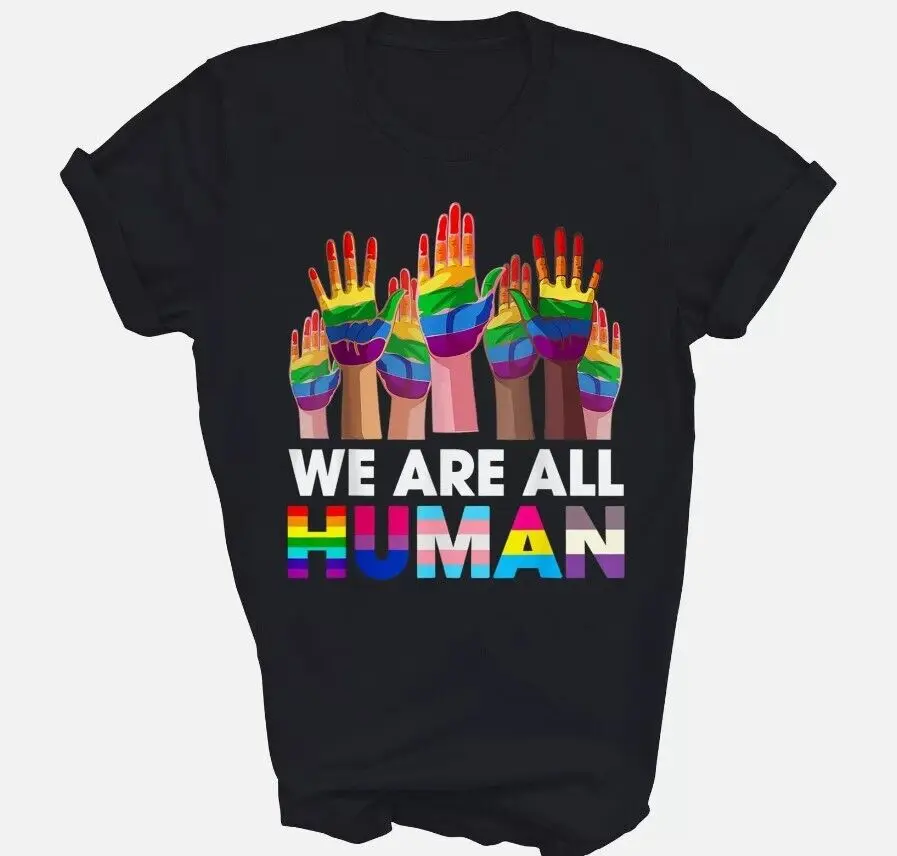 Rainbow Lgbt Transgender Gay Pride We Are All Human Unisex Shirt Gift