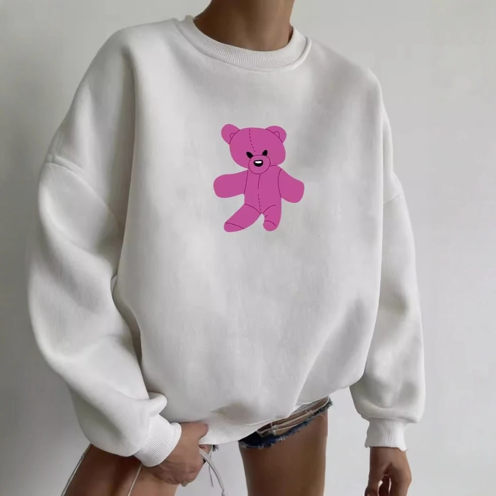 سويت شيرت نسائي من الصوف المطبوع على الطراز الأوروبي الأمريكي بأكمام طويلة كاجوال لخريف وشتاء #1