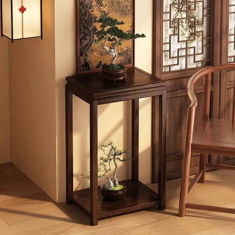 New Model Chinese Flower Rack Living Room Floor Rack Balcony Solid Wood Flower Table Factory