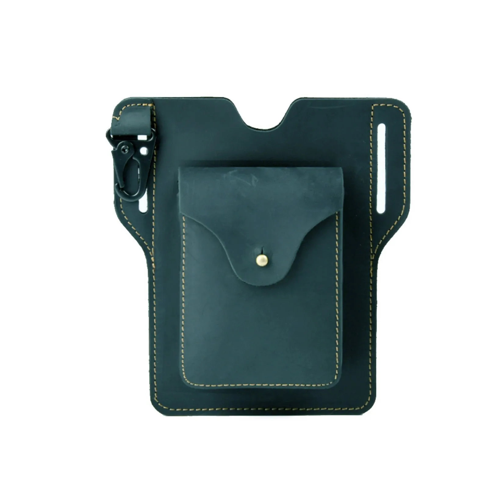 Genuine Leather Fanny Pack Belt Clip Cellphone Holster Holder Pouch for 6.7inch Phones, Vintage Phone Waist Bag Belt Bag