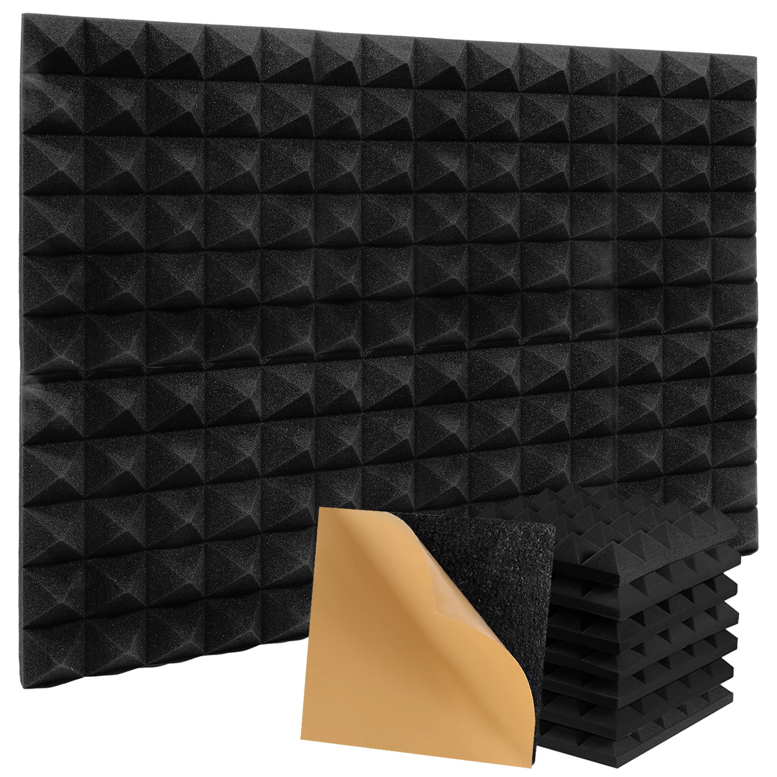 

24 шт. самоклеящихся звукоизоляционных панелей, акустические поролоновые плитки для снижения шума, звукоизоляция для домашней студии, спальни, звукоизоляционные стикеры