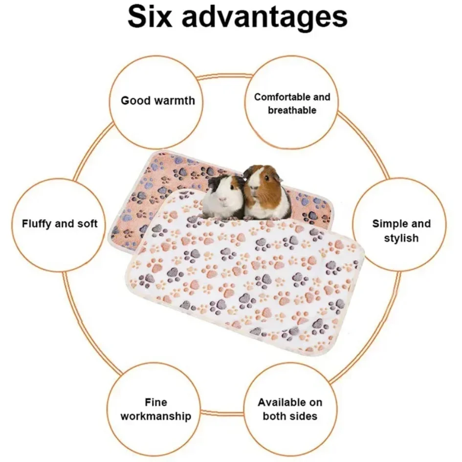 Soft Sleep Mat for Hamster Pet Pee Pad Puppy Kitten Blanket Bed Mat Guinea Pig Plush Mat Bed Small Animal Mat for Rabbit Hamster