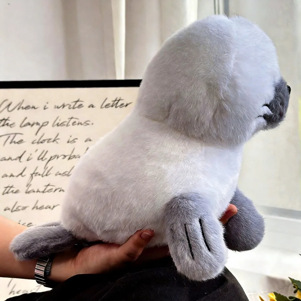20cm White Seal Plush Toy Soft Faux Fur Baby Seal Stuffed Animal Chubby Marine Plushie Pillow Cuddle Companion Gift Kids