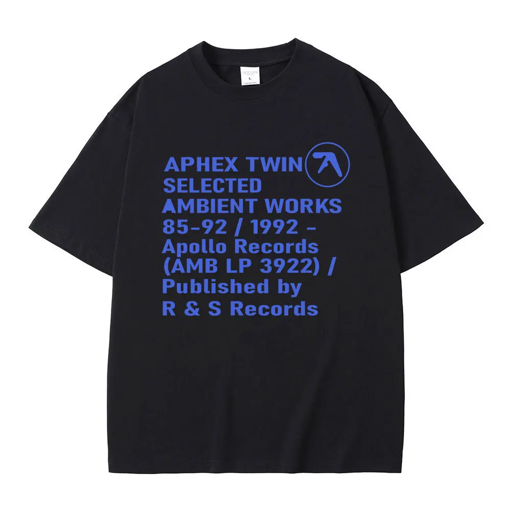 Aphex Twin Graphic Print T-shirt Men Women Korean Fashion Trend Streetwear Unisex Casual Vintage Cotton Short Sleeve T-shirts