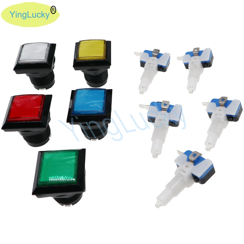 YingLucky Colorful Arcade Button Sanwa Push Button Arcade Button LED Light Switch Colorful Big Round Arcade Video Game Accessori