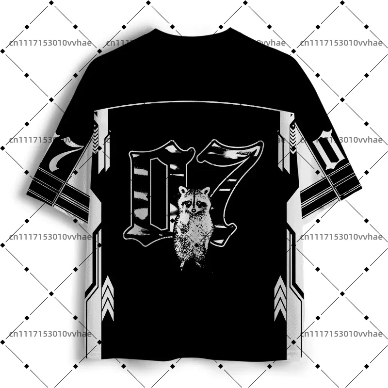 Soulisfree Future Tribe Mesh Jersey Design Digital Print V-Neck T-Shirt Comfortable Sports Short Sleeve