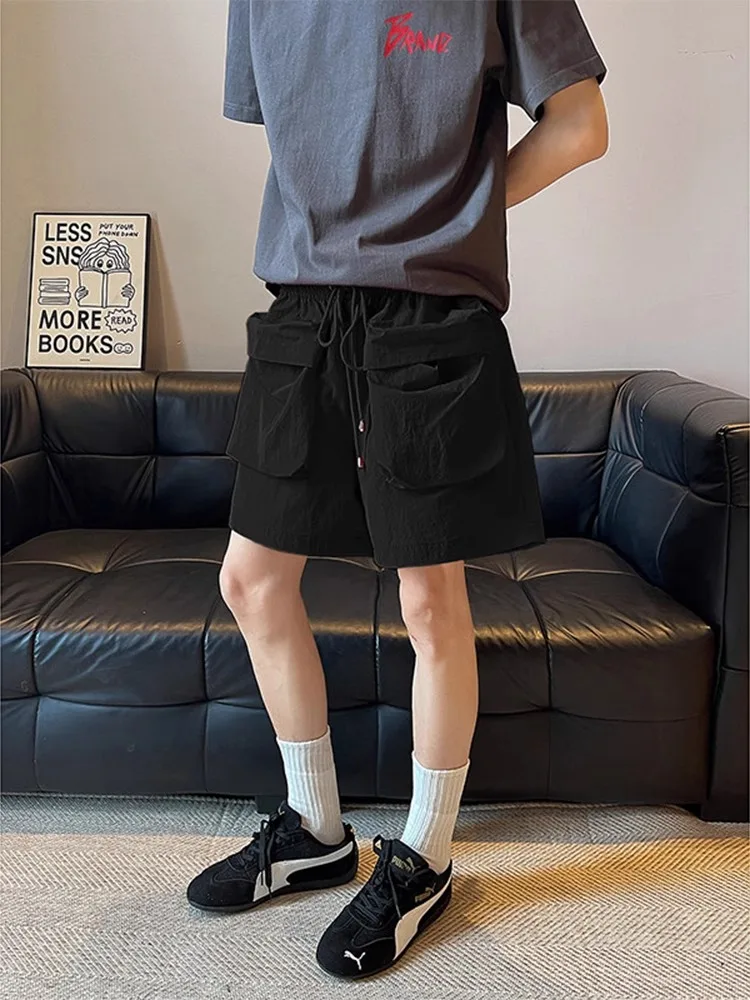 

Американские функциональные брюки свободного кроя, мужские летние тонкие дышащие спортивные брюки Qui Dry, уличная одежда, четверти