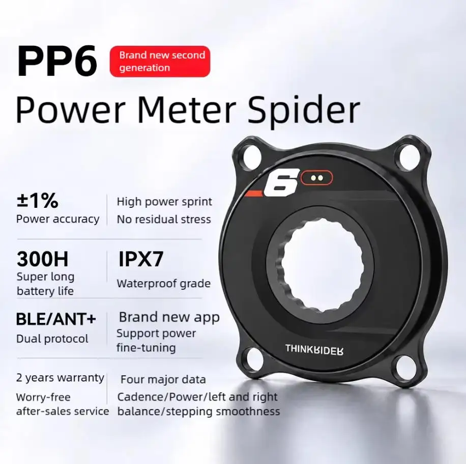  THINKRIDER Ultralight PP6 Power Meter Set 110BCD 4 Bolt ANT+ Bluetooth IPX7 Waterproof For Road Bicycle Spindle Power Meter