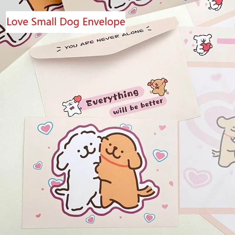 Love Dog Envelope Letter Paper Thickened Cute High Beauty Blessing Birthday Card Gift Creative Letter Papers gift