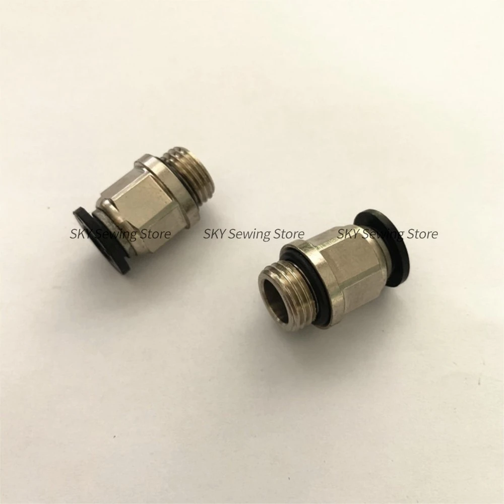 1PCS Copper Joint with Sealing Rubber Ring Air Pipe Connector 8mm Pneumatic Fittings Connector for Computer Embroidery Machine