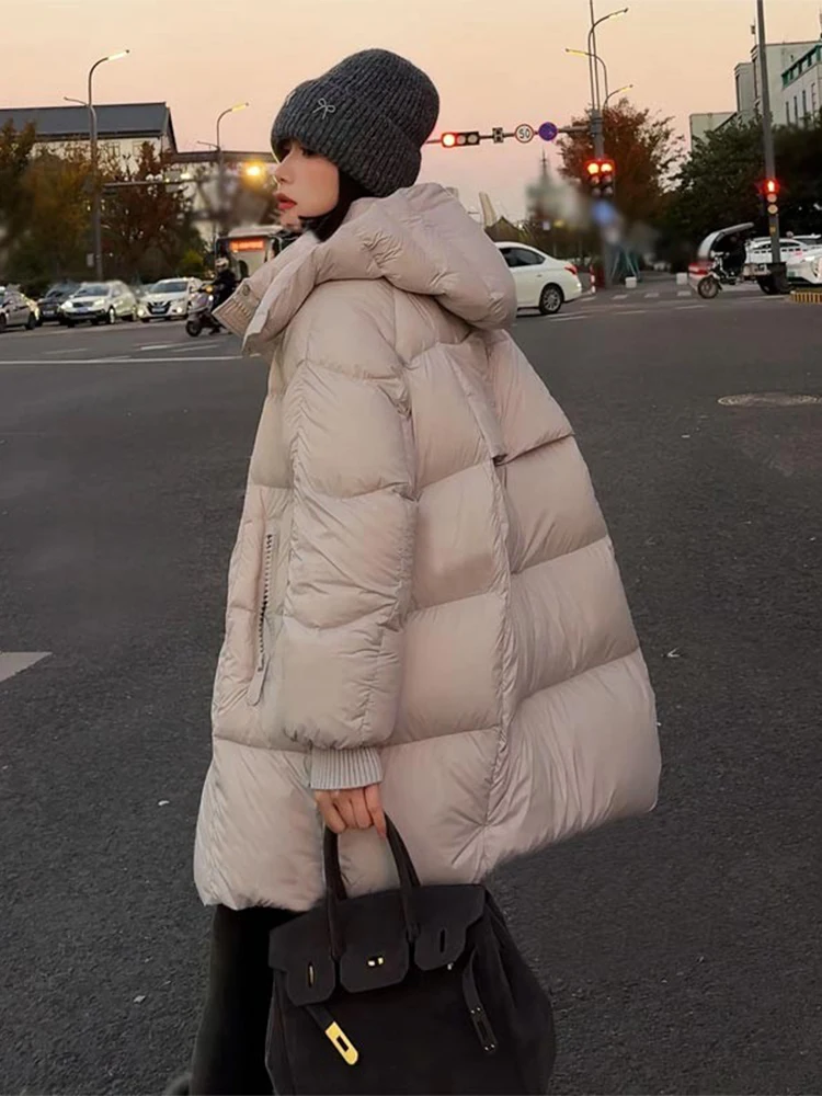 

Women's Thiened Cotton Jaet Winter 2026 New Sle ular Large Size Coat Korean Sle Loose Fit Hooded Zipper Closure