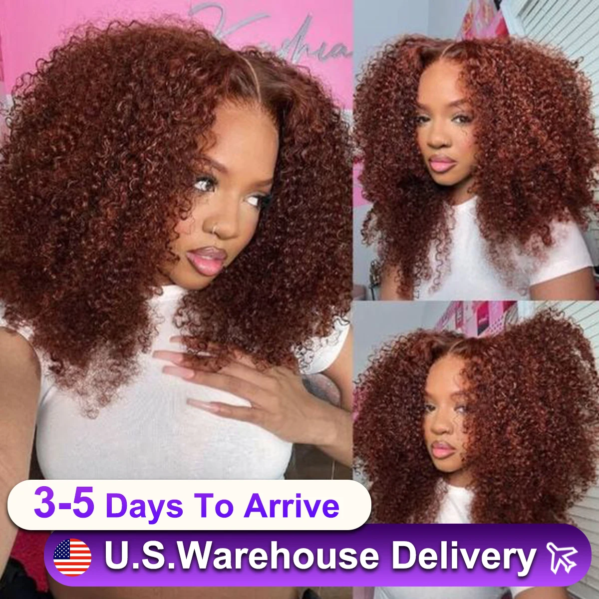 Deep Wave Short Bob Reddish Brown Lace Front Wigs Human Hair 13x5x1 Lace Frontal Wig Curly Bob Brazilian Pre Plucked Bob 12 Inch