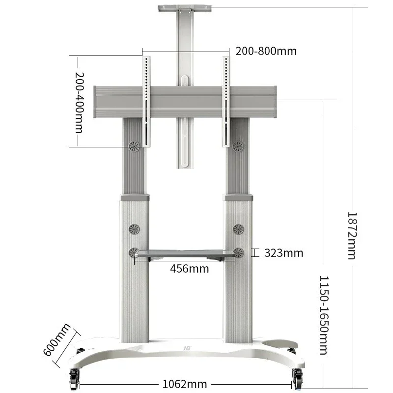 

free floor standing mounting moving bracket telescoping whiteboard bracket with caster wheels Rolling