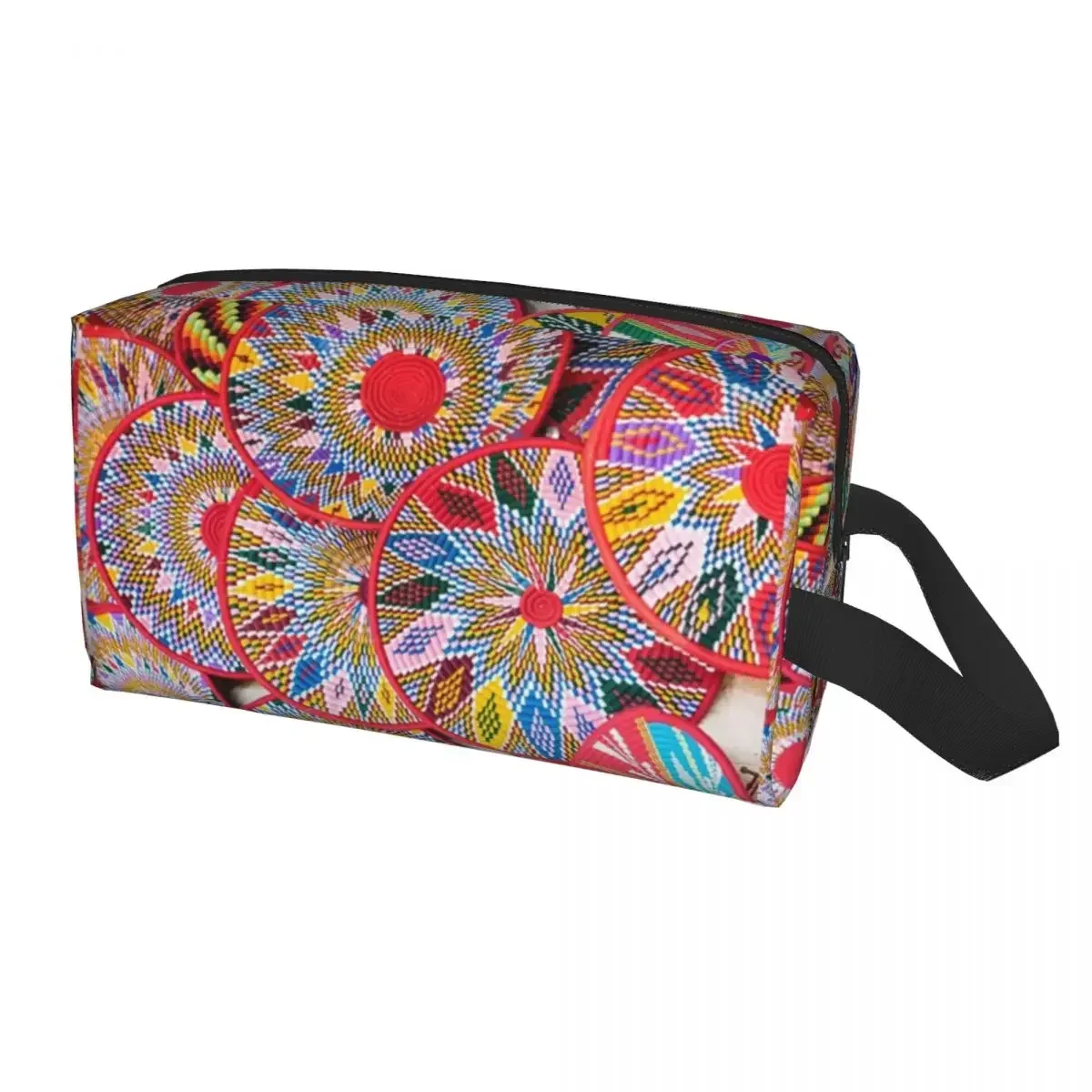 Custom Ethiopian Plates Pattern Toiletry Bag Women Sefed Cosmetic Makeup Organizer Lady Beauty Storage Dopp Kit Box image 2