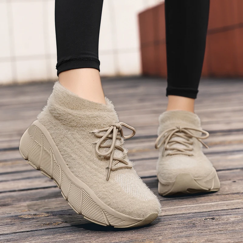 

Lovers warm and velvet cotton shoes winter men and women's light breathable casual sneakers fashion outdoor running sports shoes
