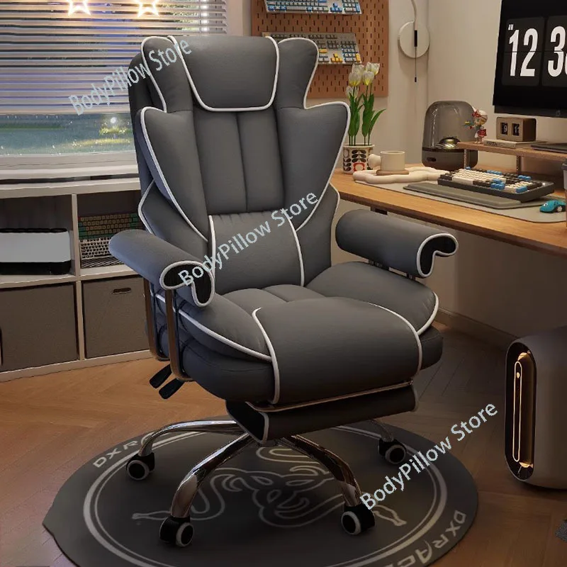 

Nordic Unique Office Chair Wheels Simplicity Latex Pad Gray Gaming Chair High-end Lazy Fauteuil De Bureau Home Furniture