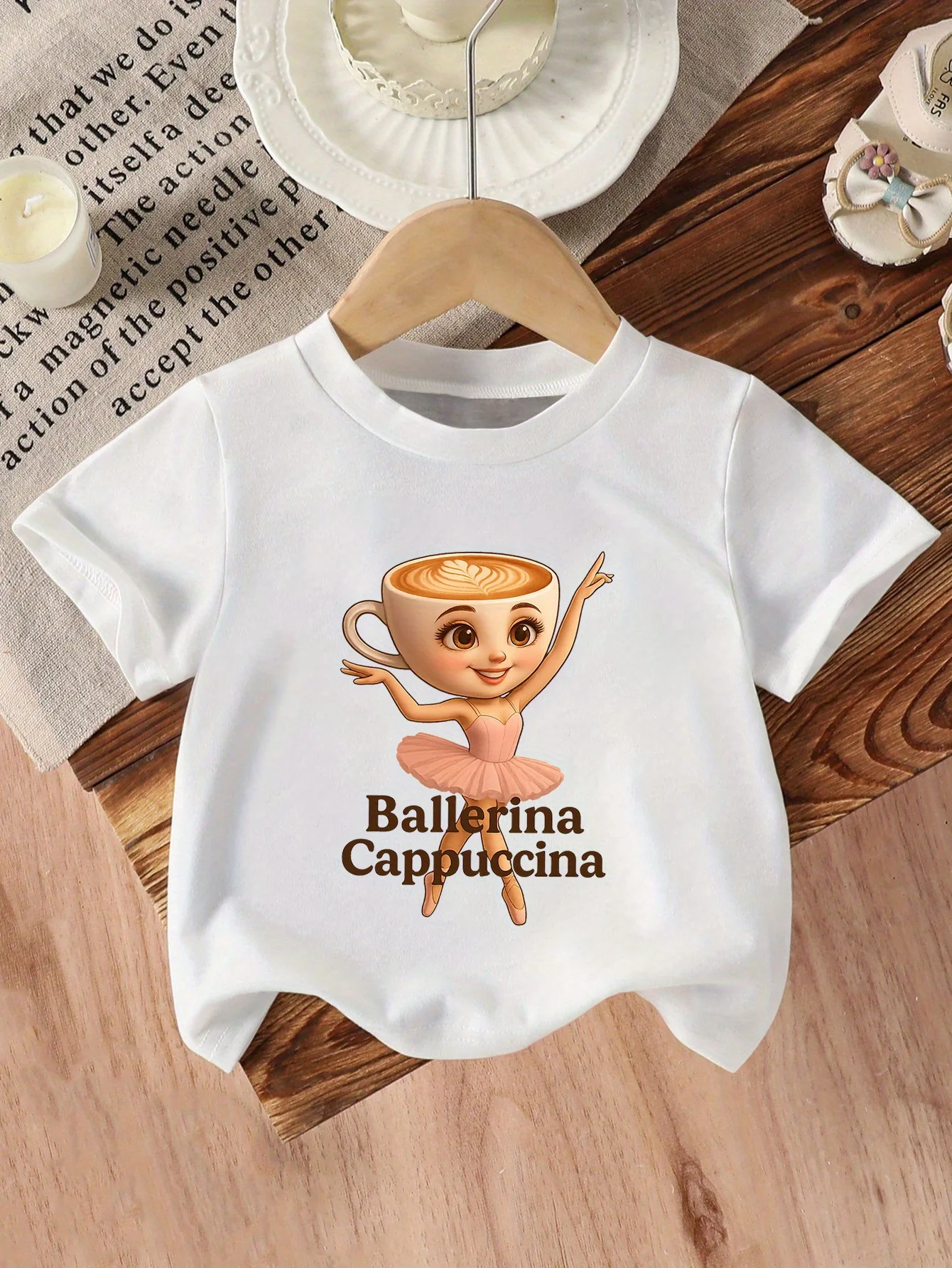 

Cute Ballet Dancer & Cappuccino Print Ballerina Capuchina Design Lightweight Breathable Spring Summer Outdoor Playwear