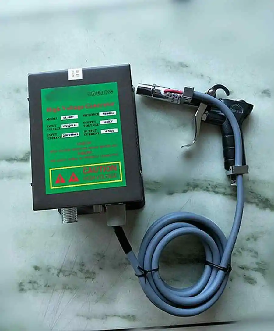 مسدس هواء مؤين مضاد للكهرباء الساكنة مع مصدر طاقة للإزالة الساكنة