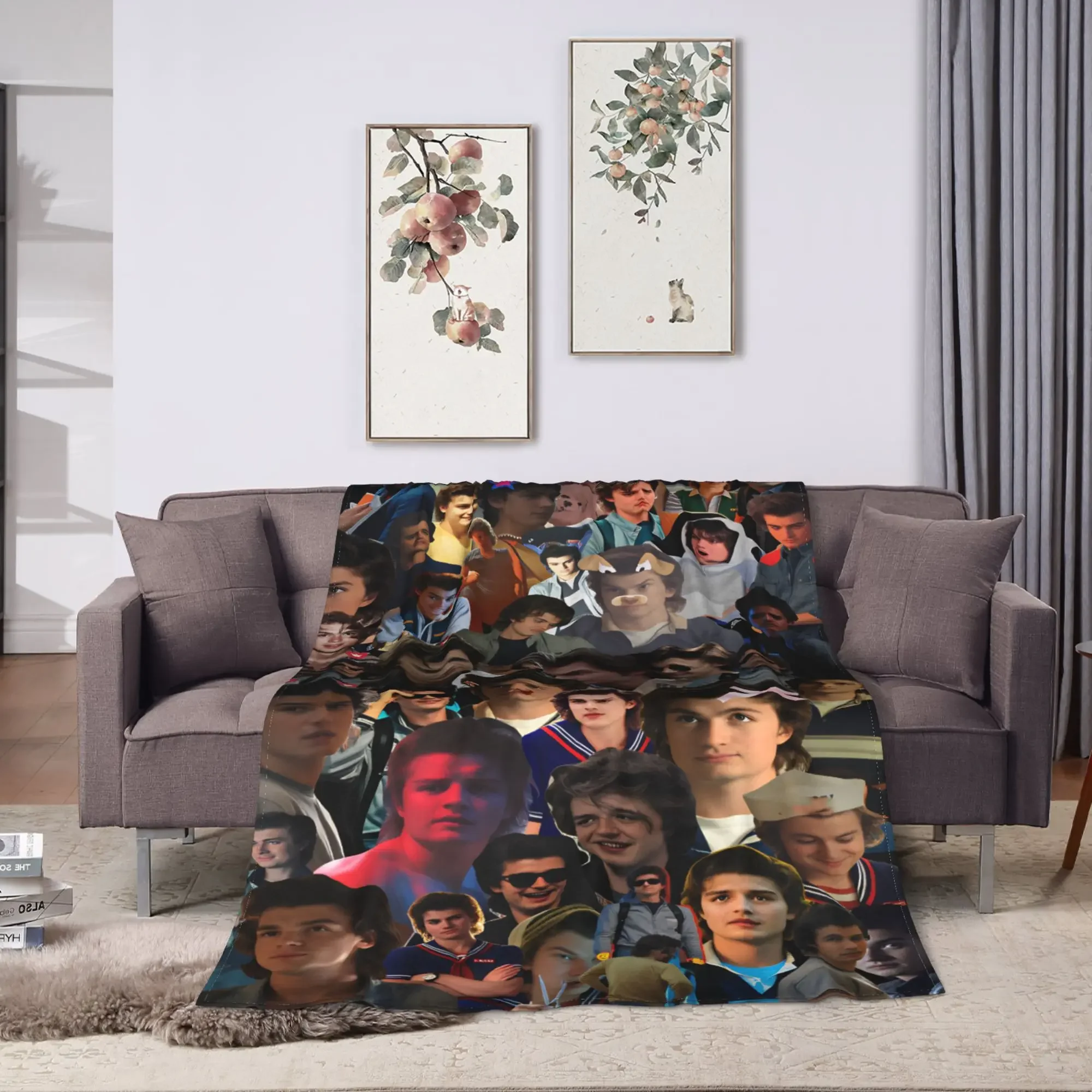 Custom Steve Harrington Soft Blanket Girls Boys Plush Throw Blanket Street Trend Living Room Flannel Bedspread Sofa Bed Cover
