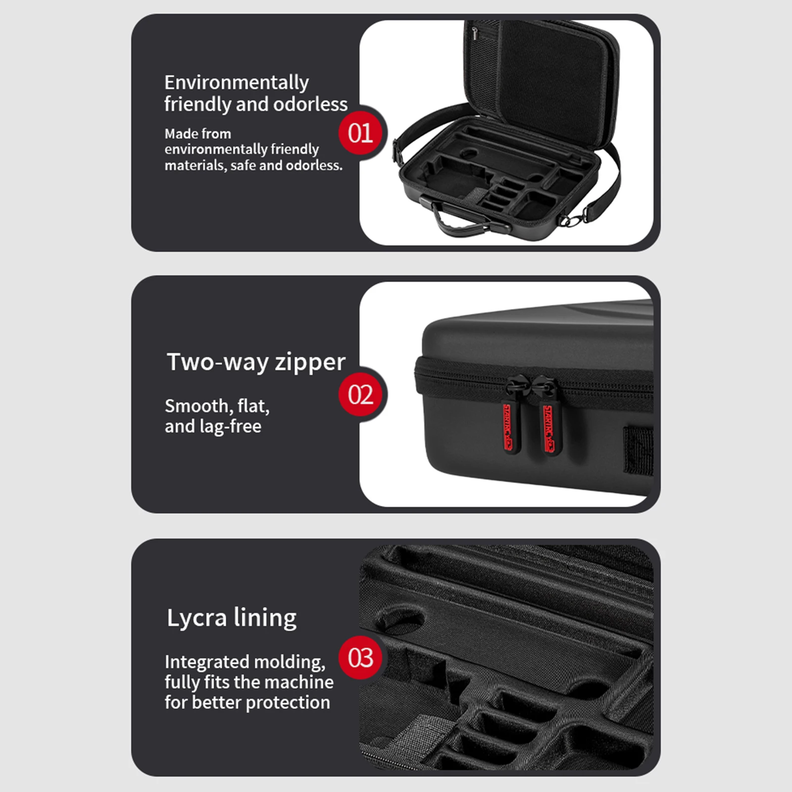 

For Insta360 Ace Pro 2 Grip Kit Organizer Bag PU Digital Camera Carrying Case Portable Camera Organiser for Camera Accessories