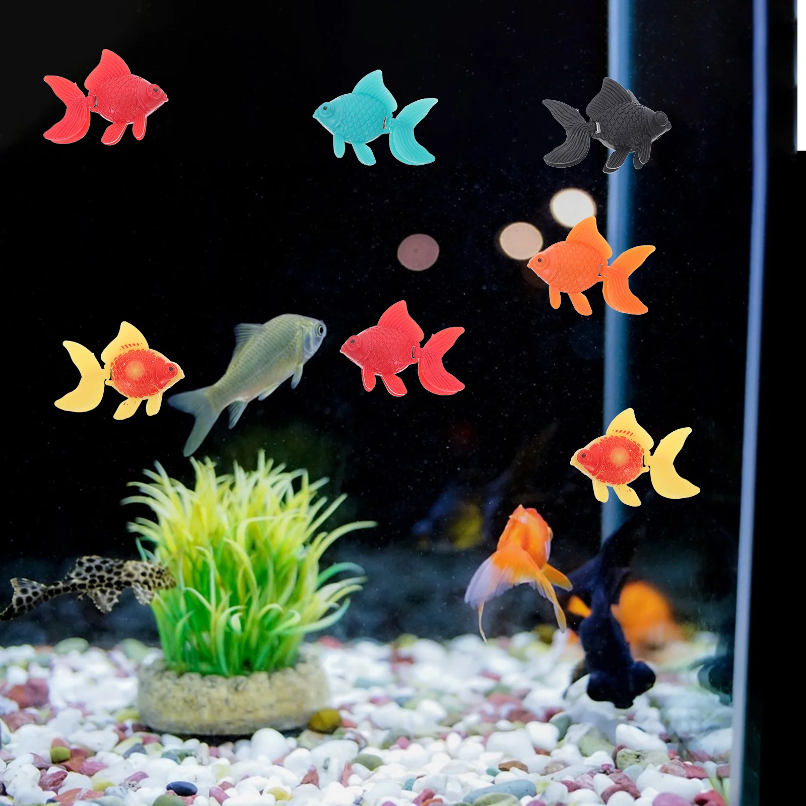 

10 Pcs Artificial Goldfish Ornament Decoration Plastic Fake Vivid Landscape Prop Aquarium Bowl