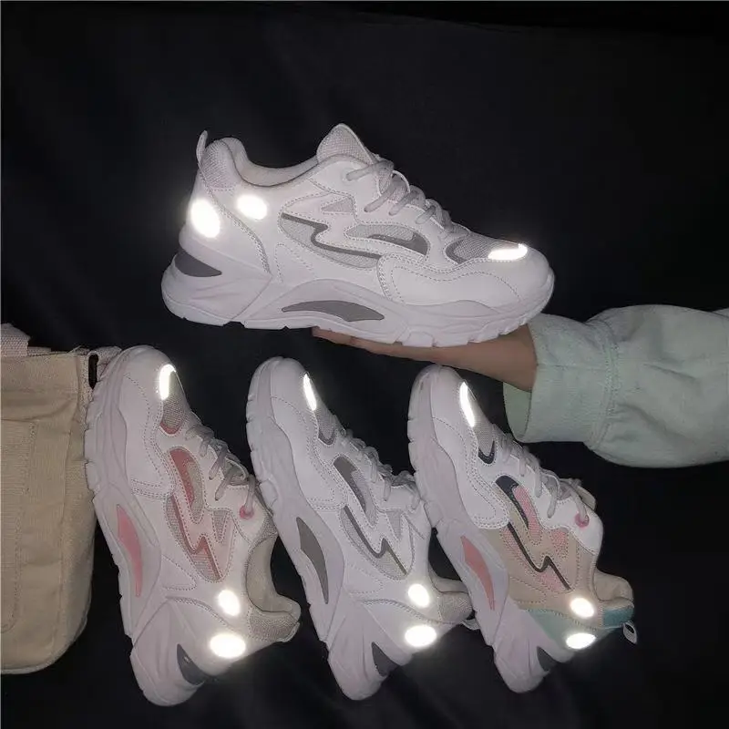 

Массивные кроссовки, увеличивающие рост, женские новые модные легкие дышащие сетчатые спортивные туфли на платформе, женские повседневные кроссовки