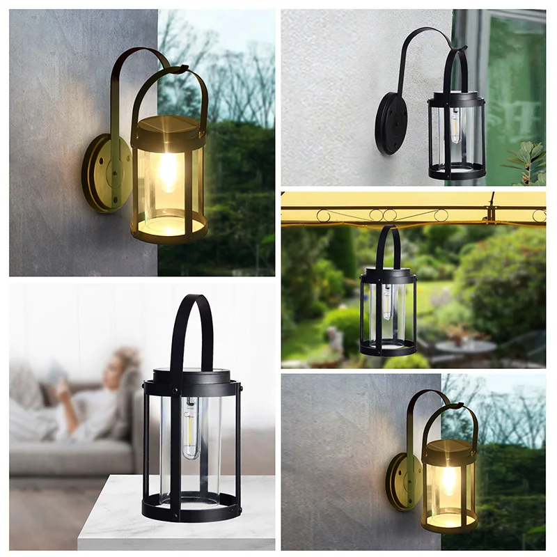 JEEYEE Outdoor Wall Lighting Upgrade Hanging Solar Lights Retro Solar Lantern for Garden Decoration Outdoor Waterproof Light