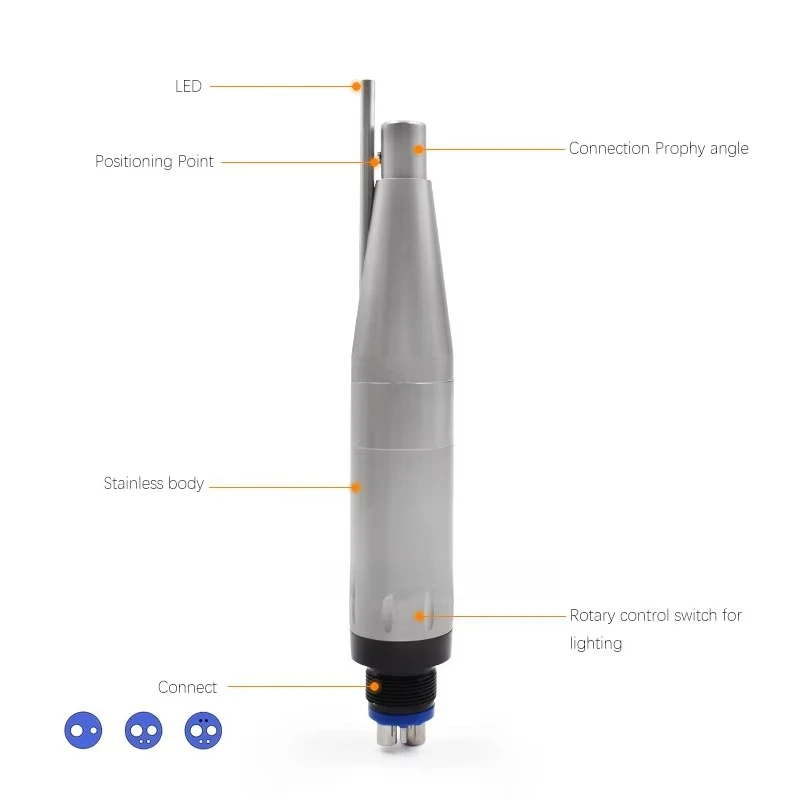 Air Motor With Led Light Angle Brush Low Speed Handpiece Tool