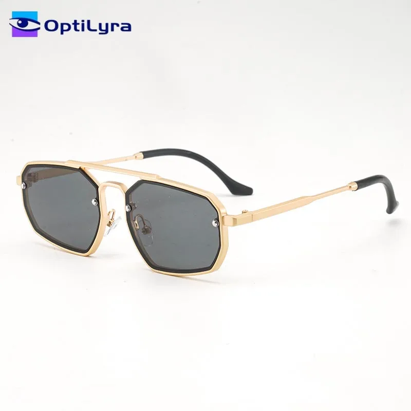 

OptiLyra Brand Men's Luxurious Vintage Punk Sunglasses Metal Punk Fashion Glasses UV400 Sun Protection