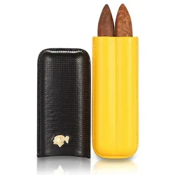 Leather Cigar Case for Cigar Humidor Portable Pocket 2 Tube Holder Travel Cigar Box Storage Cigars Accessories