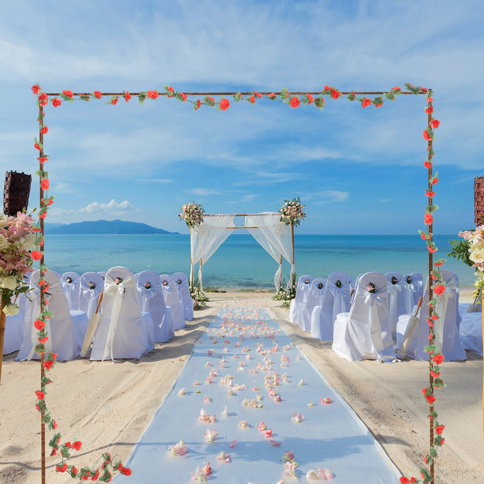 

Long Fake Garland Artificial Vine Rose Garland Ornament Garlands Decorative Floral Vine For Wedding Home Party Decoration