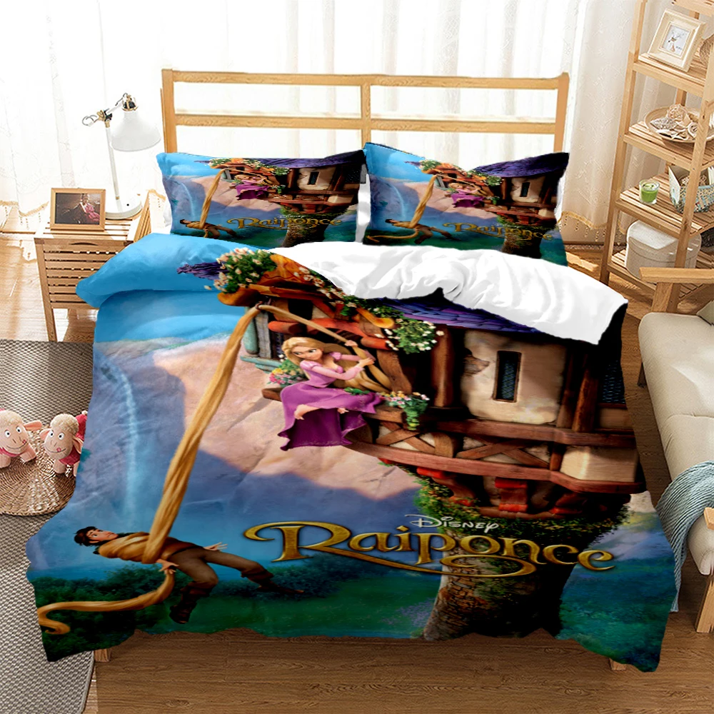 Imagem -03 - Disney Cartoon Enchanted Print Conjunto de Cama para Crianças e Adultos Capa com Fronha Tamanho King Queen Full Twin Peças