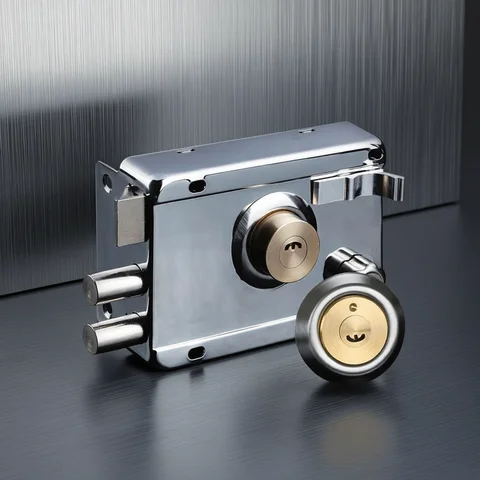 Smooth Lock Antique Household Front Door House Padlocks Locking Accessories Universal Heavy-Duty Gear With Key