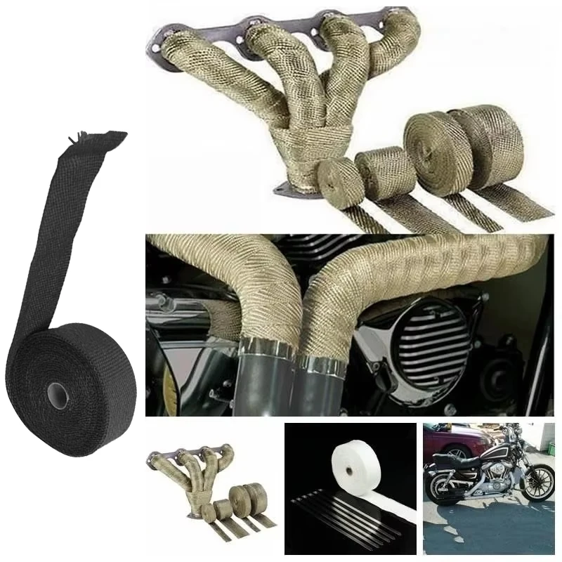 

1Pc 5mx50mm Motorcycle Anti-Scalding Exhaust Pipe Tube Thermal Heat Insulation Tape Roll Black