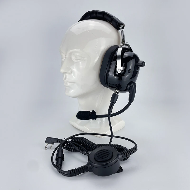 K16 Heavy-Duty Noise-Canceling Single-Sided Walkie-Talkie Headset Large Transmit Buttons Universal K-Type Connector for Headsets