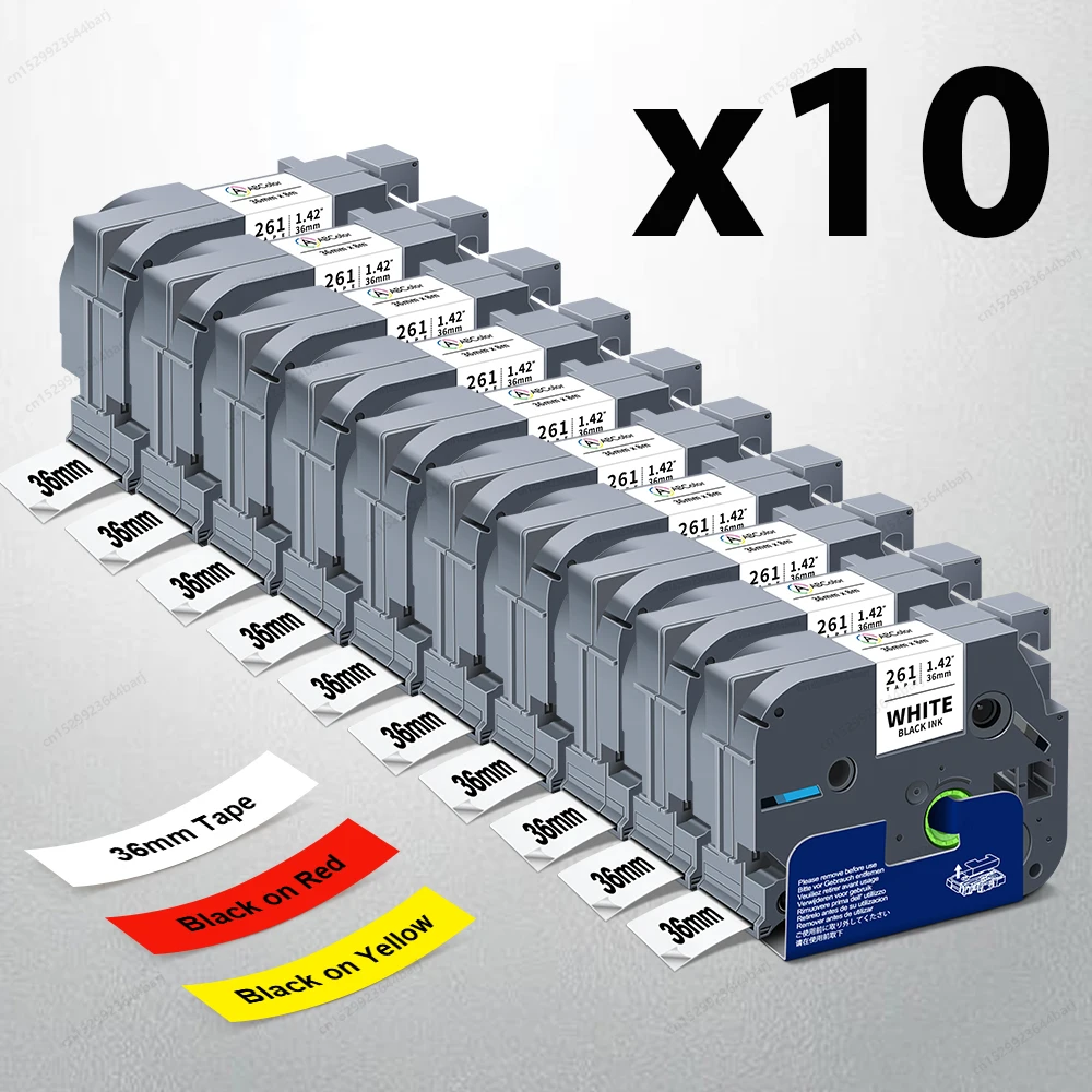 2/5/10PK TZe261 Compatible for Brother TZe-261 Tape 36mm TZ261 TZe 261 Laminated Black on White for Brother P-Touch Label Maker