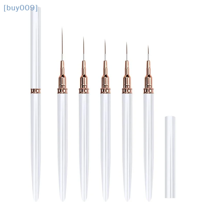 5개 네일 아트 라이너 브러쉬 세트 UV 젤 네일 브러쉬 키트 프렌치 스트라이프 라인 페인팅 드로잉 플라워 펜 전문 매니큐어 도구