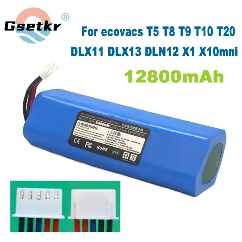 2024 Upgrade 12800mAh 14.4V For ecovacs T5 T8 T9 T10 T20 DLX11 DLX13 DLN12 X1 X1omni X1turbo Sweeping robot battery