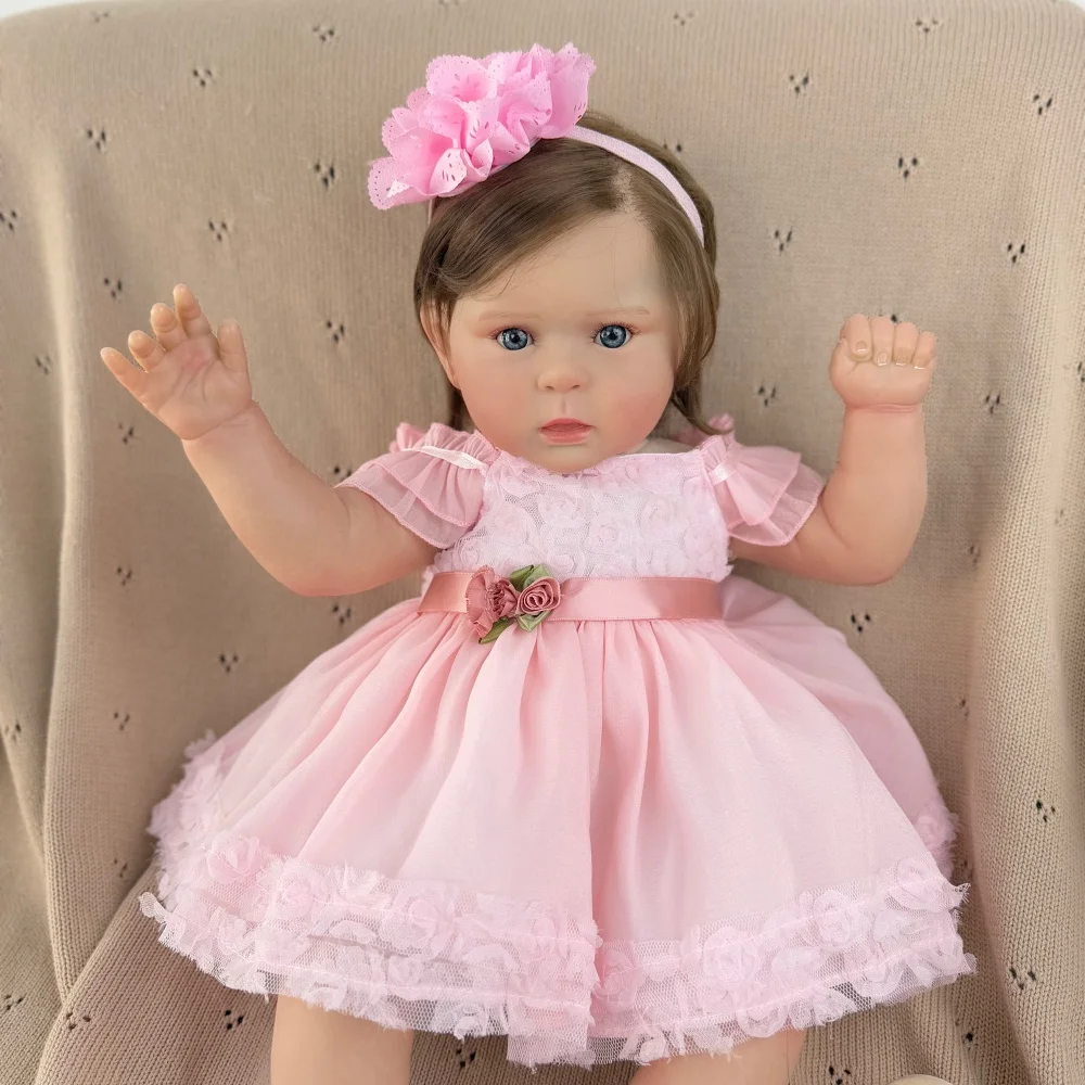 BZDOLL Bambola Reborn Realistica 50 CM 20 Pollici, Bambola Principessa con Corpo in Tessuto e Pelle 3D, Giocattolo Adorabile Perfetto per Compleanni