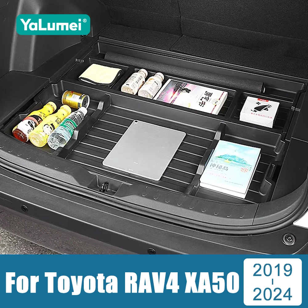 For Toyota RAV4 XA50 2019 2020 2021 2022 2023 2024 RAV 4 ABS Car Trunk Storage Box Divider Organizer Box Decoration Accessories