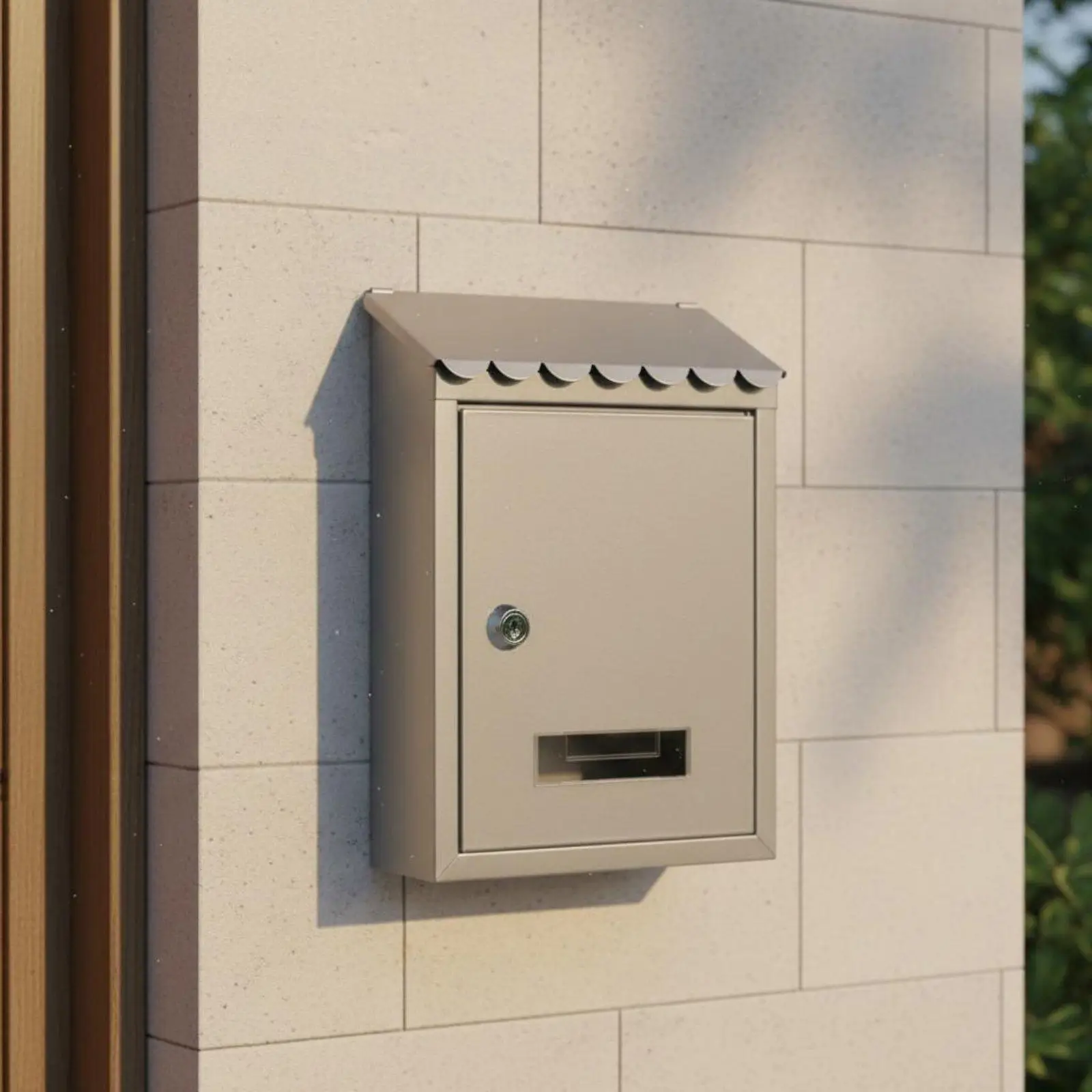 Metal Mailbox Weather Resistant Outdoor Mailbox Key Locks Letter Box for Villa Owners, Gate, Porch